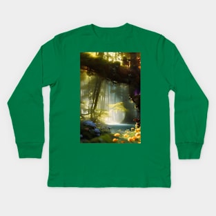 Whimsical Magic Fairytale Forest Kids Long Sleeve T-Shirt